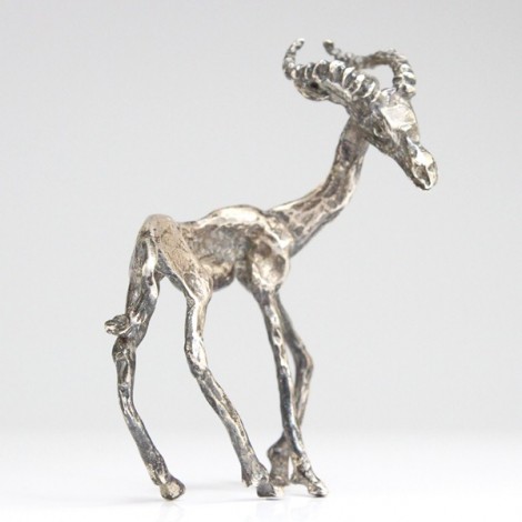 figurina modernista " Impala ".argint . semnata Peso. ateliet italian